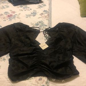 New with tags Free People Black Eyelet top